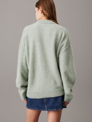 jadeite relaxed wool blend jumper for women calvin klein jeans