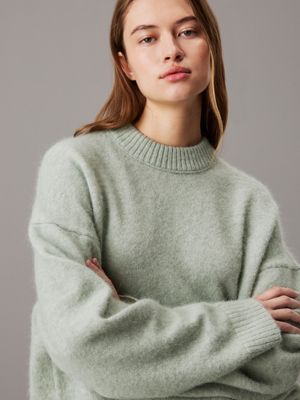 jadeite relaxed wool blend jumper for women calvin klein jeans