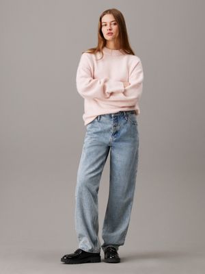 peach whip relaxed wool blend jumper for women calvin klein jeans