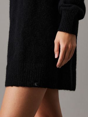 ck black soft wool blend jumper dress for women calvin klein jeans