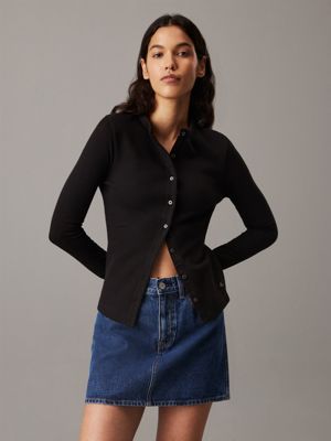 Black cotton cardigan women's hotsell