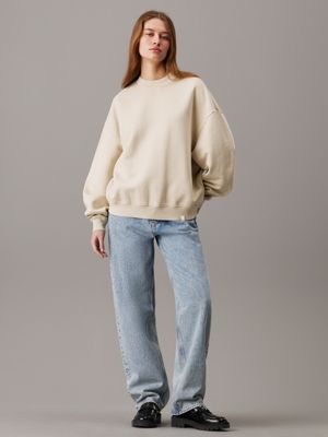 pelican relaxed cotton fleece sweatshirt for women calvin klein jeans