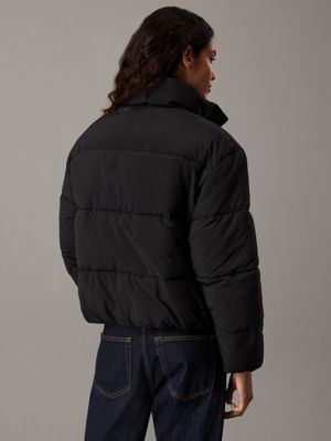 doudoune relaxed avec logo en chenille ck black pour femmes calvin klein jeans