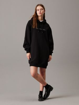 Monogram Hooded Sweatshirt Dress Calvin Klein J20J224685BEH