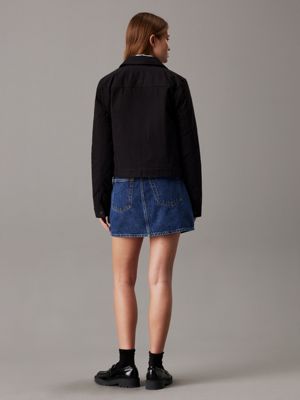 black katoenen jasje met rits voor dames - calvin klein jeans
