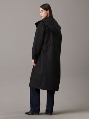 black technische parka met capuchon voor dames - calvin klein jeans
