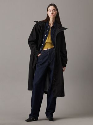 black technische parka met capuchon voor dames - calvin klein jeans