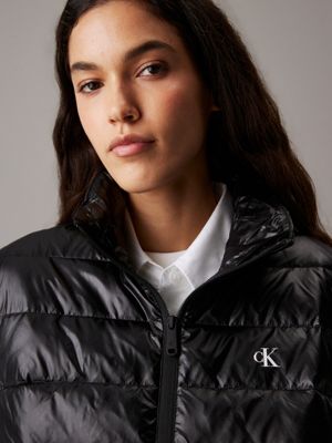 ck black lightweight down puffer gilet for women calvin klein jeans