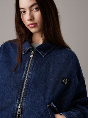 denim dark denim bomber jacket for women calvin klein jeans