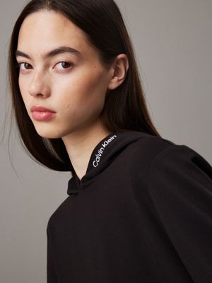 ck black relaxed milano jersey hoodie for women calvin klein jeans