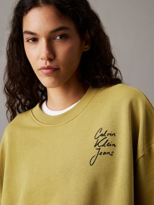 willow boxy cotton terry sweatshirt for women calvin klein jeans