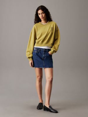 willow boxy cotton terry sweatshirt for women calvin klein jeans