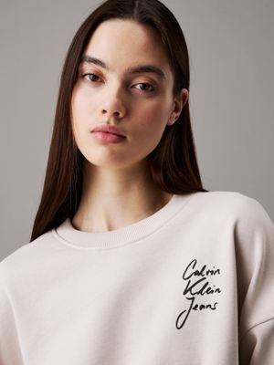 moonbeam boxy cotton terry sweatshirt for women calvin klein jeans