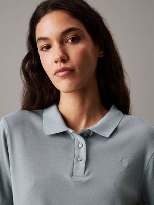 lead slim cotton knit polo shirt for women calvin klein jeans