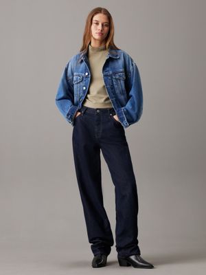 nordic dust langärmliges top aus milano-jersey für damen - calvin klein jeans