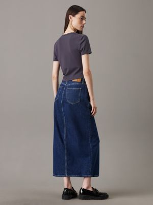 haut à manches courtes en jersey milano blue pour femmes calvin klein jeans