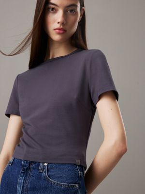 top a maniche corte in jersey milano india ink da donne calvin klein jeans