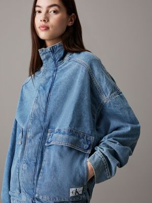 denim dark denim bomber jacket for women calvin klein jeans