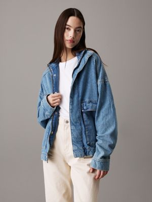 denim denim bomber jacket for women calvin klein jeans