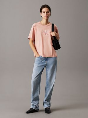 tuscany relaxed monogram t-shirt for women calvin klein jeans