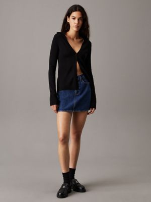 gilet slim en tricot extensible ck black pour femmes calvin klein jeans