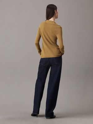 green slim stretch knit cardigan for women calvin klein jeans