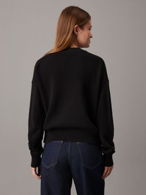 ck black cotton monogram jumper for women calvin klein jeans