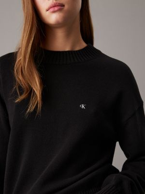 ck black cotton monogram jumper for women calvin klein jeans