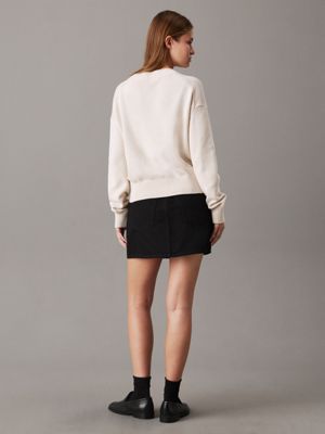 grey cotton monogram jumper for women calvin klein jeans