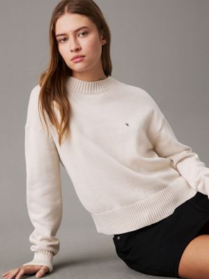 moonbeam cotton monogram jumper for women calvin klein jeans