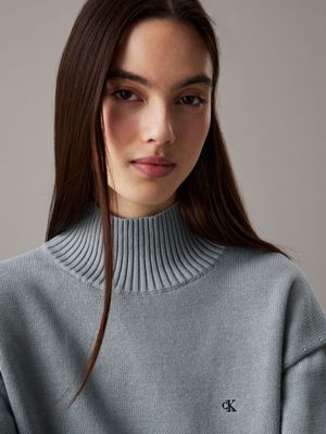 lead cotton mock neck jumper for women calvin klein jeans