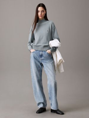 lead cotton mock neck jumper for women calvin klein jeans