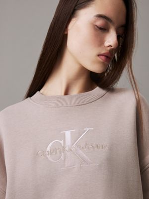 atmosphere relaxed monogram sweatshirt dress for women calvin klein jeans