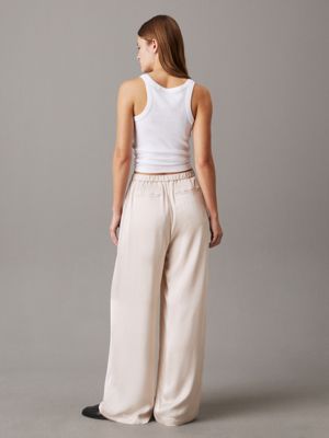 moonbeam satin relaxed trousers for women calvin klein jeans