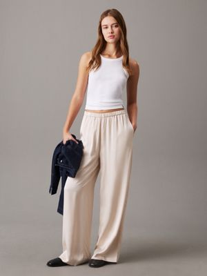 moonbeam satin relaxed trousers for women calvin klein jeans