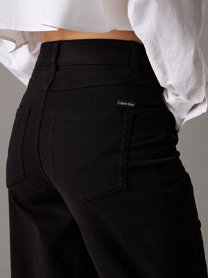 ck black high rise straight trousers for women calvin klein jeans