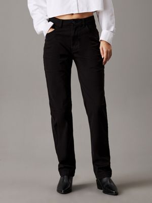 ck black hose mit geradem bein und hoher taille für damen - calvin klein jeans
