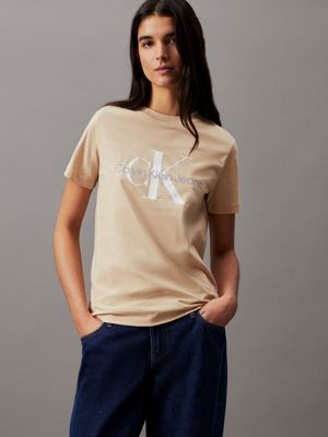 Beige calvin klein t shirt hotsell