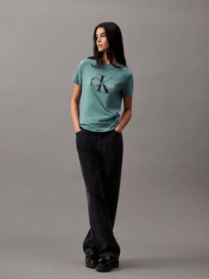 goblin blue monogram t-shirt for women calvin klein jeans