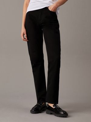 Calvin klein slim straight black jeans online