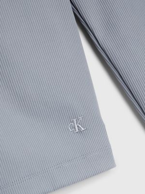 grey smal geribbeld vest met v-hals voor dames - calvin klein jeans