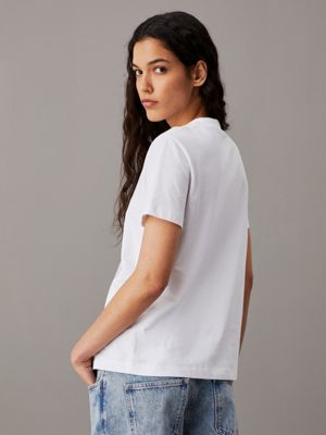 bright white flower print t-shirt for women calvin klein jeans