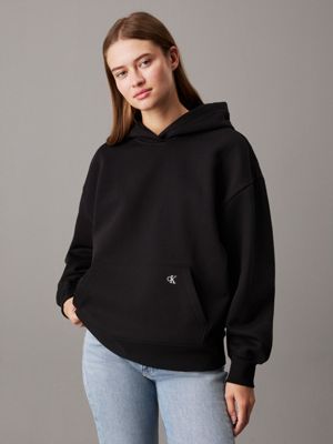 ck black relaxed back logo hoodie for women calvin klein jeans