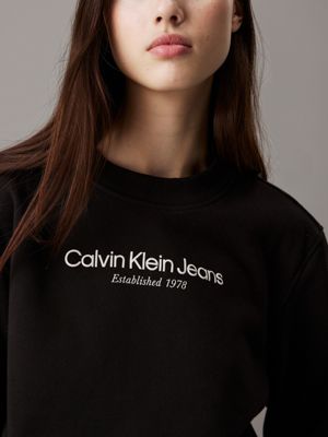 ck black logo sweatshirt for women calvin klein jeans