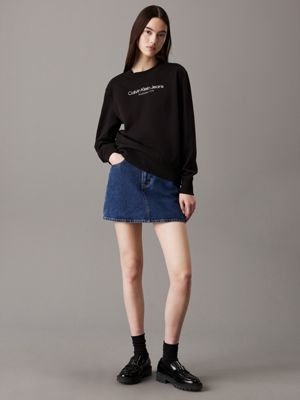 ck black logo sweatshirt for women calvin klein jeans