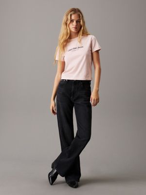 peach whip logo t-shirt for women calvin klein jeans