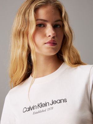 ivory logo t-shirt for women calvin klein jeans