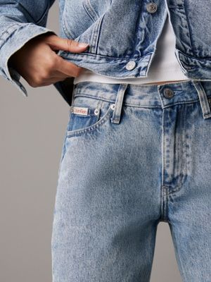 denim light low rise straight jeans für damen - calvin klein jeans