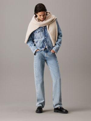 denim light low rise straight jeans für damen - calvin klein jeans
