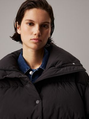 ck black relaxed down puffer jacket for women calvin klein jeans